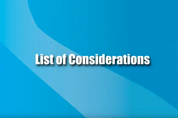 Jan. 8, 2013 Ring Levee List of Considerations (Video 2)