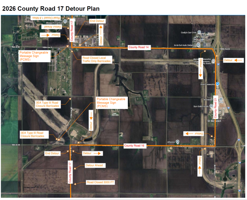County Road 17 Detour Map